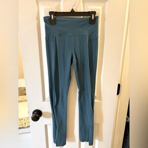 Large athleta girls split hem teal leggings (L 12)